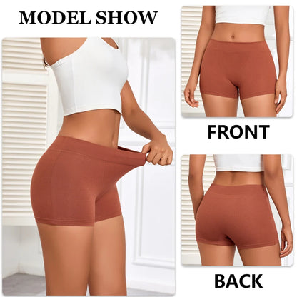 3Pcs Cotton Seamless Boyshorts Women's Sexy Low-Waist Safety Pants