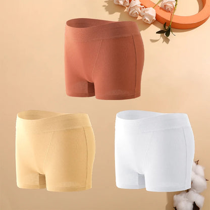 3Pcs Cotton Seamless Boyshorts Women's Sexy Low-Waist Safety Pants