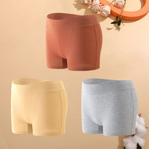 3Pcs Cotton Seamless Boyshorts Women's Sexy Low-Waist Safety Pants