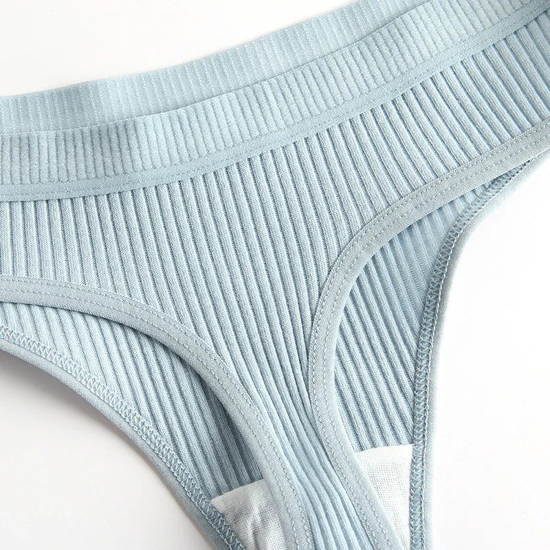 4Pcs Women's Panties G-Strings Set Fashion New Striped Soft Cotton