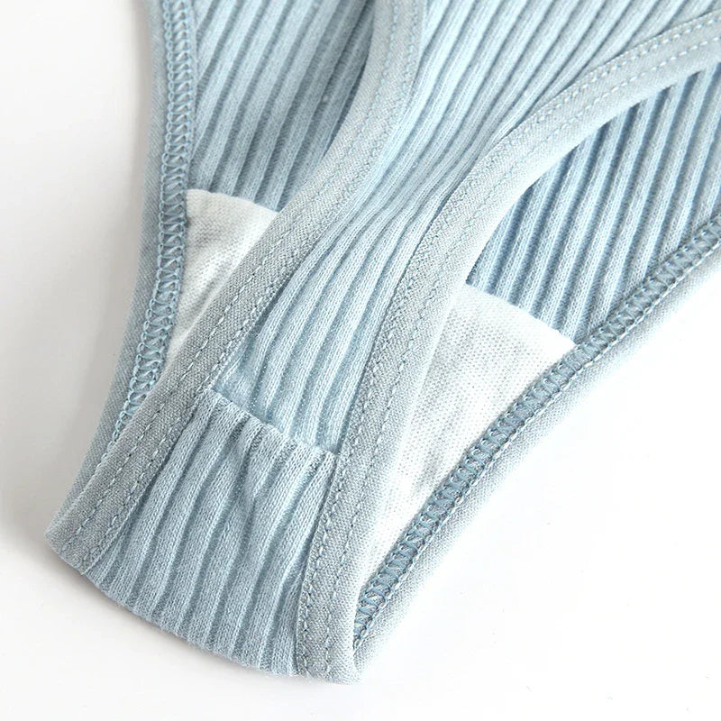 4Pcs Women's Panties G-Strings Set Fashion New Striped Soft Cotton