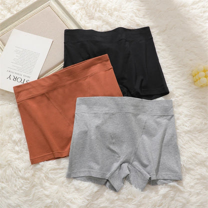3Pcs Cotton Seamless Boyshorts Women's Sexy Low-Waist Safety Pants