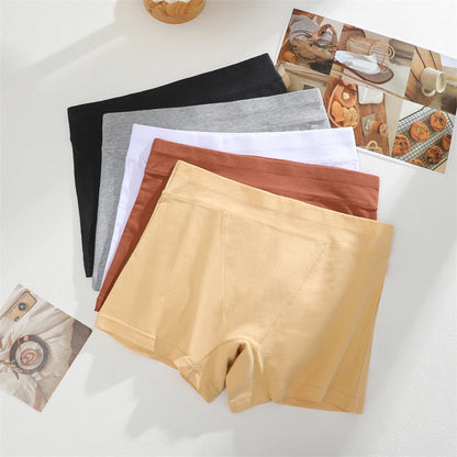 3Pcs Cotton Seamless Boyshorts Women's Sexy Low-Waist Safety Pants