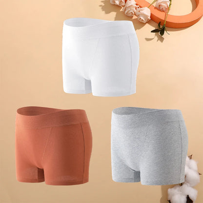 3Pcs Cotton Seamless Boyshorts Women's Sexy Low-Waist Safety Pants