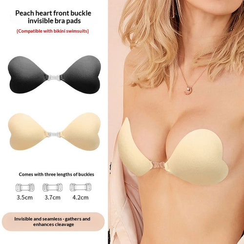 Seamless Adhesive Push-Up Bra with Heart Clasp