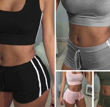Collage of women wearing athletic wear in various colors.